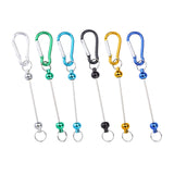 Maxbell 6 Pieces DIY Beadable Carabiner Clips Hardware for DIY Craft Keychain Making