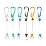 Maxbell 6 Pieces DIY Beadable Carabiner Clips Hardware for DIY Craft Keychain Making