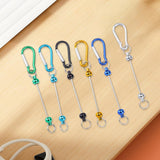 Maxbell 6 Pieces DIY Beadable Carabiner Clips Hardware for DIY Craft Keychain Making