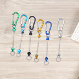 Maxbell 6 Pieces DIY Beadable Carabiner Clips Hardware for DIY Craft Keychain Making