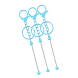 Maxbell 3Pcs Beadable Keychain Bars Crafts Supplies Metal Chain Making Kits for Kids Blue