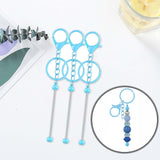 Maxbell 3Pcs Beadable Keychain Bars Crafts Supplies Metal Chain Making Kits for Kids Blue