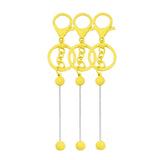 Maxbell 3Pcs Beadable Keychain Bars Crafts Supplies Metal Chain Making Kits for Kids Yellow