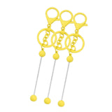 Maxbell 3Pcs Beadable Keychain Bars Crafts Supplies Metal Chain Making Kits for Kids Yellow