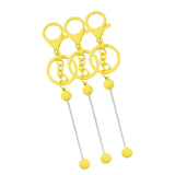 Maxbell 3Pcs Beadable Keychain Bars Crafts Supplies Metal Chain Making Kits for Kids Yellow