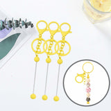 Maxbell 3Pcs Beadable Keychain Bars Crafts Supplies Metal Chain Making Kits for Kids Yellow