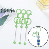 Maxbell 3Pcs Beadable Keychain Bars Crafts Supplies Metal Chain Making Kits for Kids Green