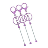 Maxbell 3Pcs Beadable Keychain Bars Crafts Supplies Metal Chain Making Kits for Kids Purple