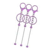 Maxbell 3Pcs Beadable Keychain Bars Crafts Supplies Metal Chain Making Kits for Kids Purple