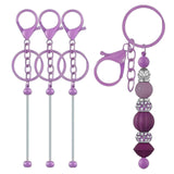 Maxbell 3Pcs Beadable Keychain Bars Crafts Supplies Metal Chain Making Kits for Kids Purple