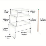 Maxbell 3 Pieces Acrylic Display Stand Shelf for Action Figure Collectibles Cupcakes black