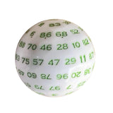 Maxbell 100 Sided Dice Acrylic Compact Large D100 Dice for Board Game Table Game Green