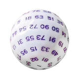 Maxbell 100 Sided Dice Acrylic Compact Large D100 Dice for Board Game Table Game Violet