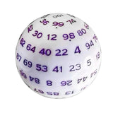Maxbell 100 Sided Dice Acrylic Compact Large D100 Dice for Board Game Table Game Violet