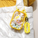 Maxbell Portable Figures Storage Bag PVC Clear Tiny Pouch Hanging Figure Storage Bag White