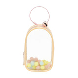 Maxbell Portable Figures Storage Bag PVC Clear Tiny Pouch Hanging Figure Storage Bag Pink