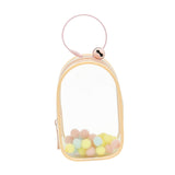 Maxbell Portable Figures Storage Bag PVC Clear Tiny Pouch Hanging Figure Storage Bag Pink