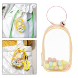 Maxbell Portable Figures Storage Bag PVC Clear Tiny Pouch Hanging Figure Storage Bag Pink