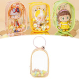 Maxbell Portable Figures Storage Bag PVC Clear Tiny Pouch Hanging Figure Storage Bag Pink