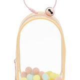 Maxbell Portable Figures Storage Bag PVC Clear Tiny Pouch Hanging Figure Storage Bag Pink