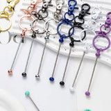 Maxbell 3x Beaded Keyring Bars Plating Metal Beaded Keychain for Jewelry Making Gift Rose gold