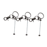 Maxbell 3x Beaded Keyring Bars Plating Metal Beaded Keychain for Jewelry Making Gift dark grey