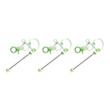 Maxbell 3x Beaded Keyring Bars Gradient Color for Jewelry Making Kit Keychain Making green