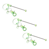 Maxbell 3x Beaded Keyring Bars Gradient Color for Jewelry Making Kit Keychain Making green