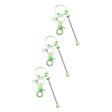 Maxbell 3x Beaded Keyring Bars Gradient Color for Jewelry Making Kit Keychain Making green