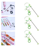 Maxbell 3x Beaded Keyring Bars Gradient Color for Jewelry Making Kit Keychain Making green