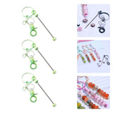 Maxbell 3x Beaded Keyring Bars Gradient Color for Jewelry Making Kit Keychain Making green