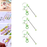 Maxbell 3x Beaded Keyring Bars Gradient Color for Jewelry Making Kit Keychain Making green