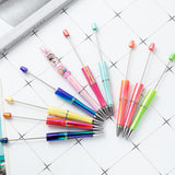 Maxbell 10x Beadable Pen Rollerball Pen Creative for Office Supplies School Students violet