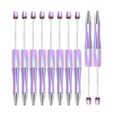 Maxbell 10x Beadable Pen Rollerball Pen Creative for Office Supplies School Students violet