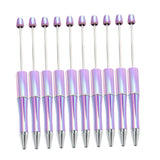 Maxbell 10x Beadable Pen Rollerball Pen Creative for Office Supplies School Students violet