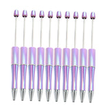 Maxbell 10x Beadable Pen Rollerball Pen Creative for Office Supplies School Students violet