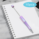 Maxbell 10x Beadable Pen Rollerball Pen Creative for Office Supplies School Students violet