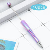 Maxbell 10x Beadable Pen Rollerball Pen Creative for Office Supplies School Students violet