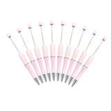 Maxbell 10x Beadable Pen Rollerball Pen Creative for Office Supplies School Students light pink