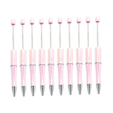 Maxbell 10x Beadable Pen Rollerball Pen Creative for Office Supplies School Students light pink