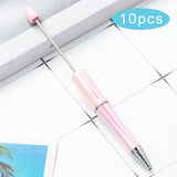 Maxbell 10x Beadable Pen Rollerball Pen Creative for Office Supplies School Students light pink