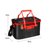 Maxbell Live Fish Container Thick Foldable Fish Bucket for Camping Gardening Fishing Black M