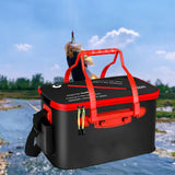 Maxbell Live Fish Container Thick Foldable Fish Bucket for Camping Gardening Fishing Black M