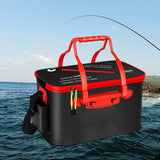 Maxbell Live Fish Container Thick Foldable Fish Bucket for Camping Gardening Fishing Black M