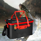 Maxbell Live Fish Container Thick Foldable Fish Bucket for Camping Gardening Fishing Black L