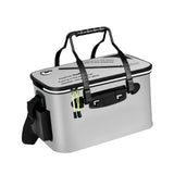 Maxbell Live Fish Container Thick Foldable Fish Bucket for Camping Gardening Fishing Gray S