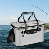 Maxbell Live Fish Container Thick Foldable Fish Bucket for Camping Gardening Fishing Gray S