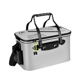 Maxbell Live Fish Container Thick Foldable Fish Bucket for Camping Gardening Fishing Gray M