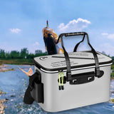 Maxbell Live Fish Container Thick Foldable Fish Bucket for Camping Gardening Fishing Gray L