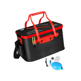 Maxbell Live Fish Container Thick Foldable Fish Bucket for Camping Gardening Fishing S Black pump